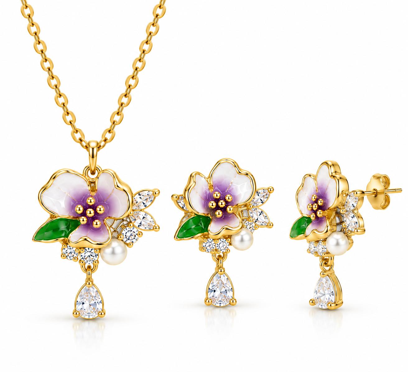 Arya Purple Rose Seri 2li Set