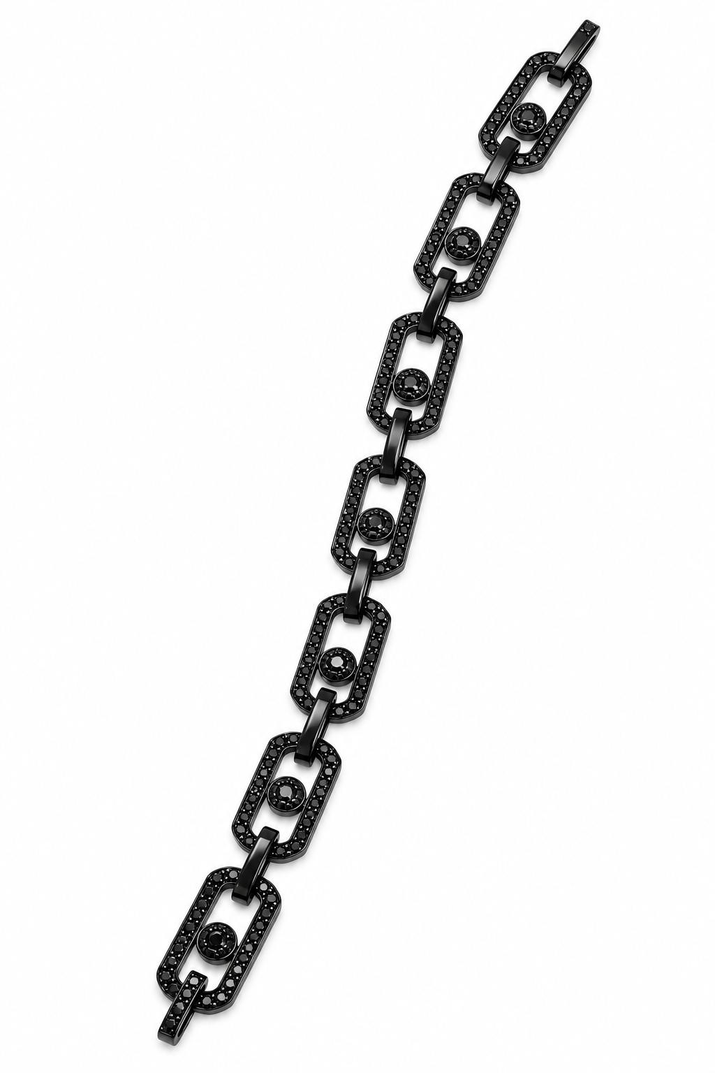 Mess** Marka Model Siyah Taşlı(19cm) Bileklik